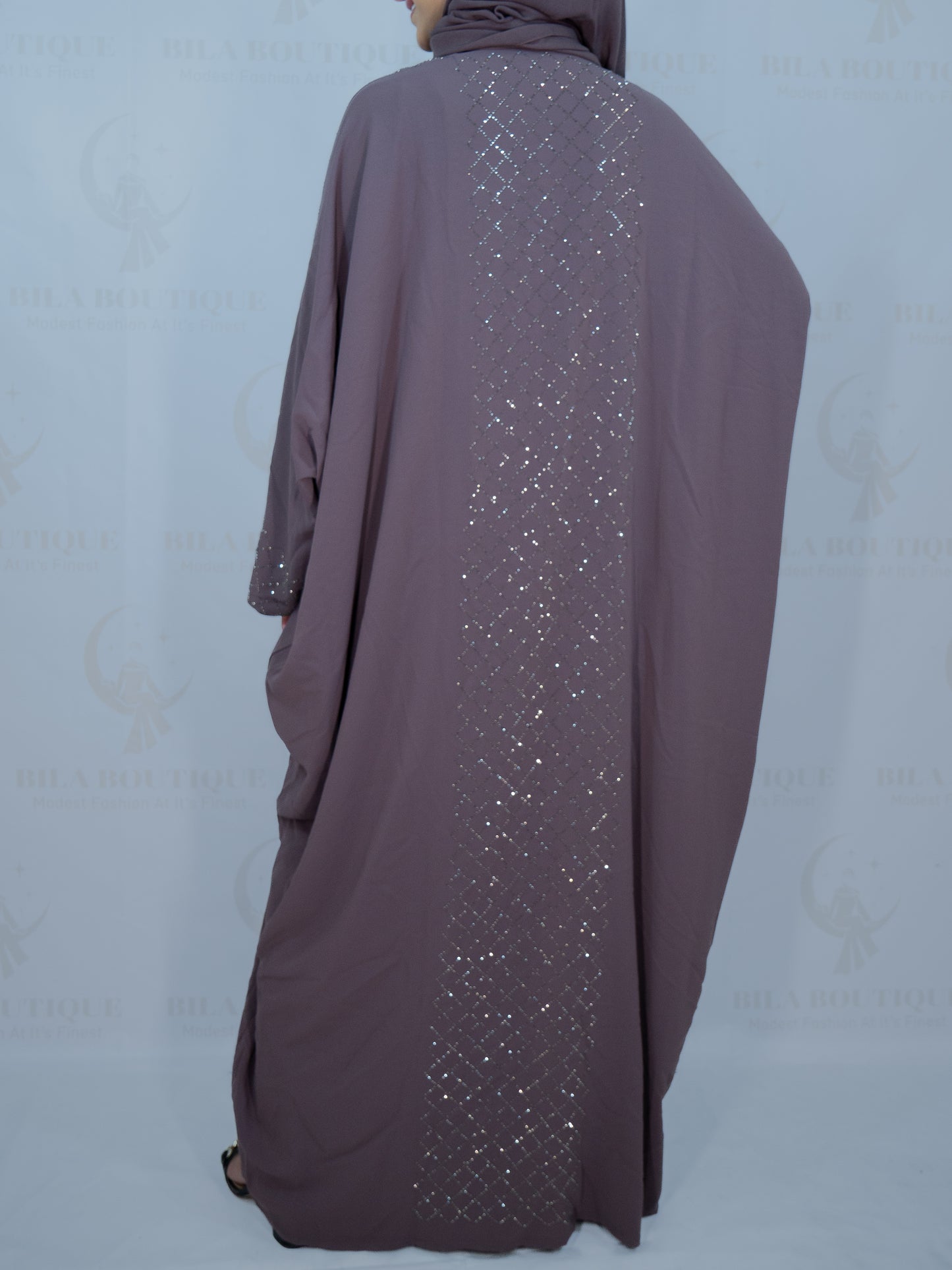 Purple Gemmed Diamond Abaya