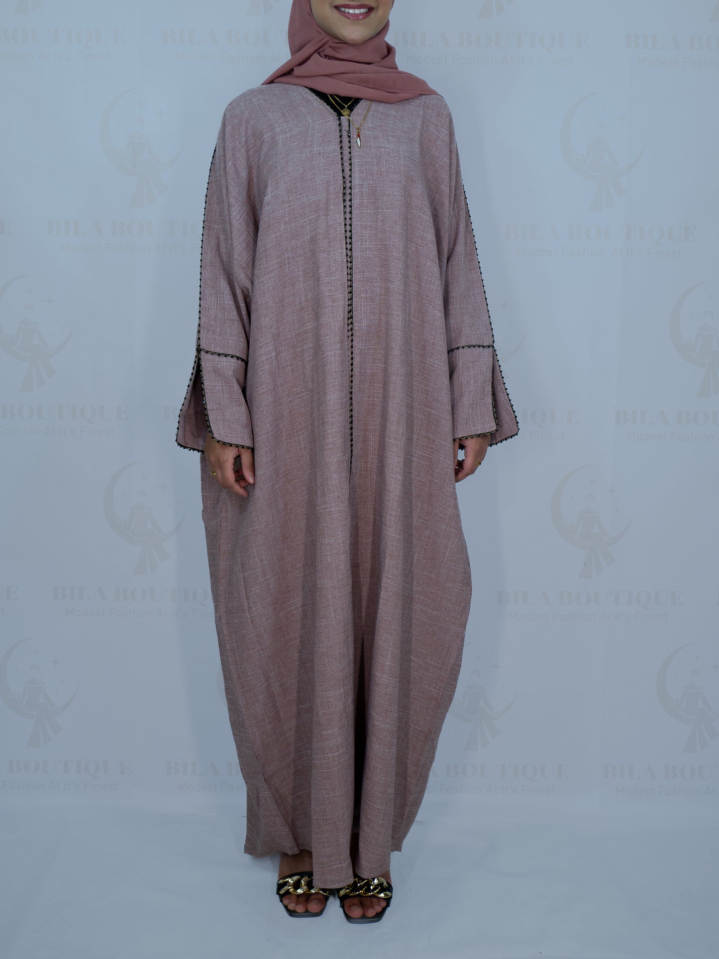Light Pink Plain Linen Аbауа