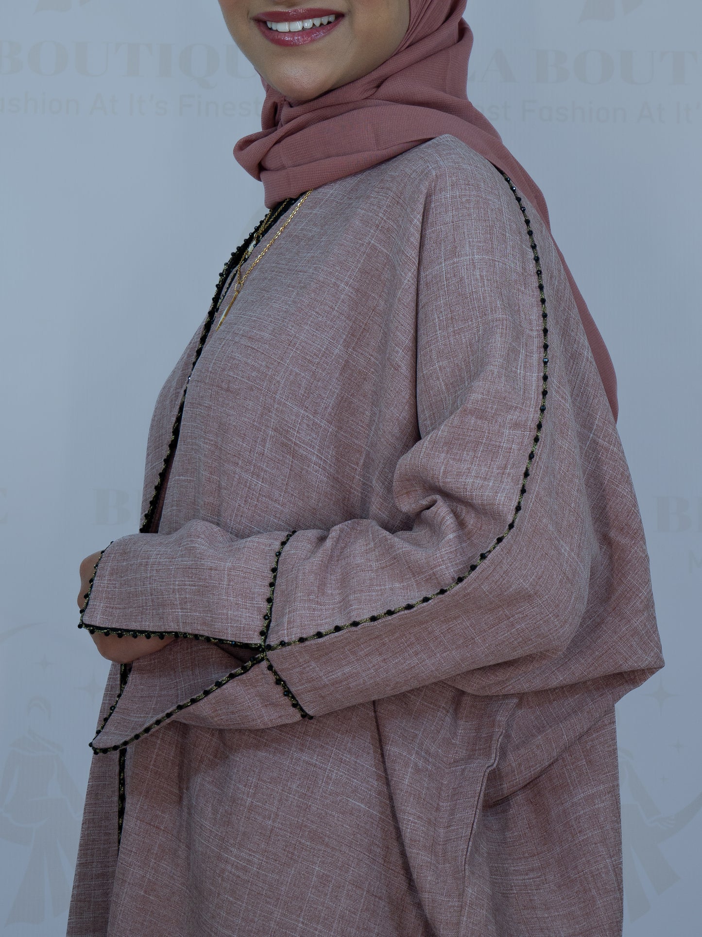 Light Pink Plain Linen Аbауа