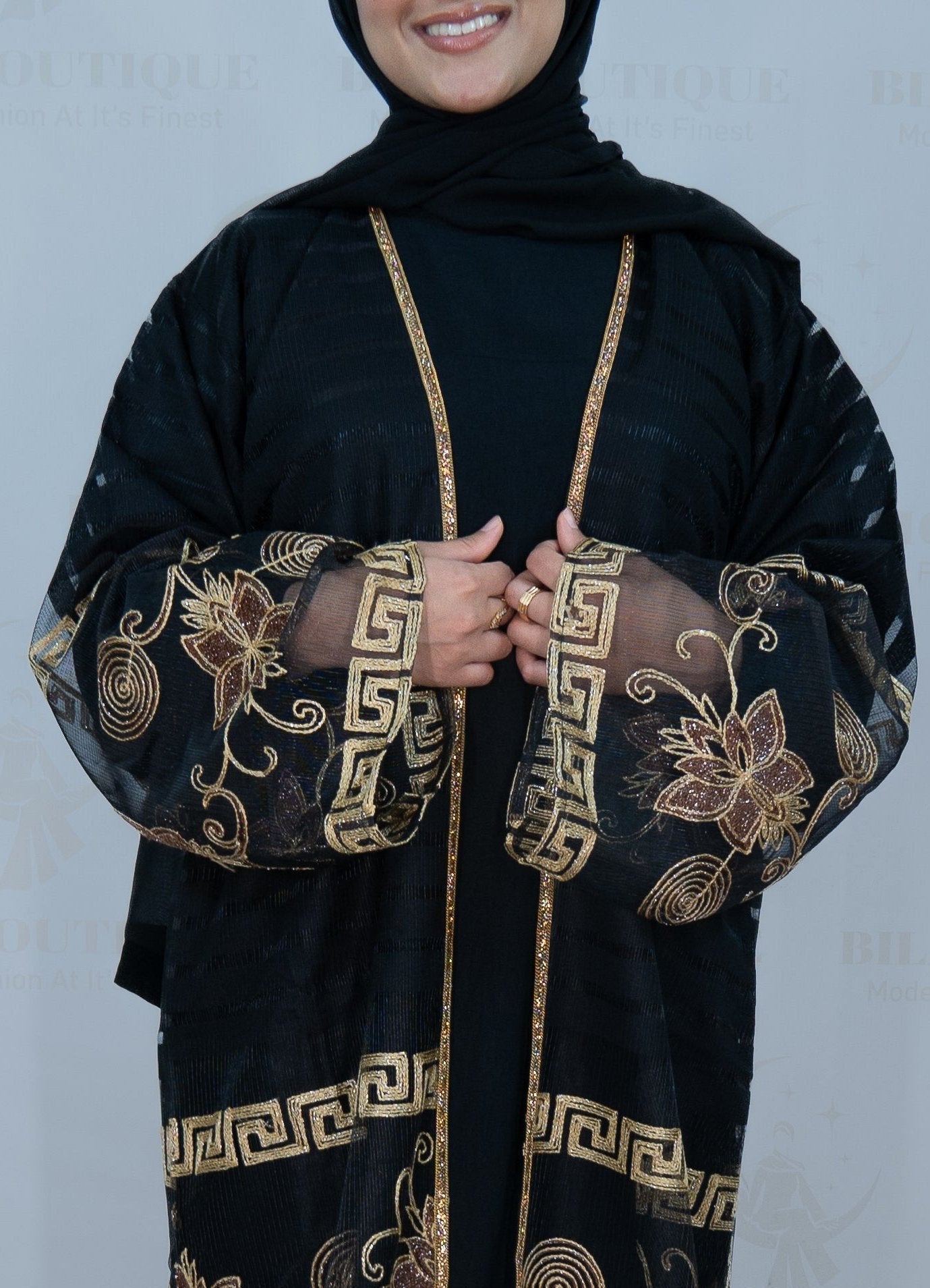 Black/Gold Fenty Abaya - Main Image
