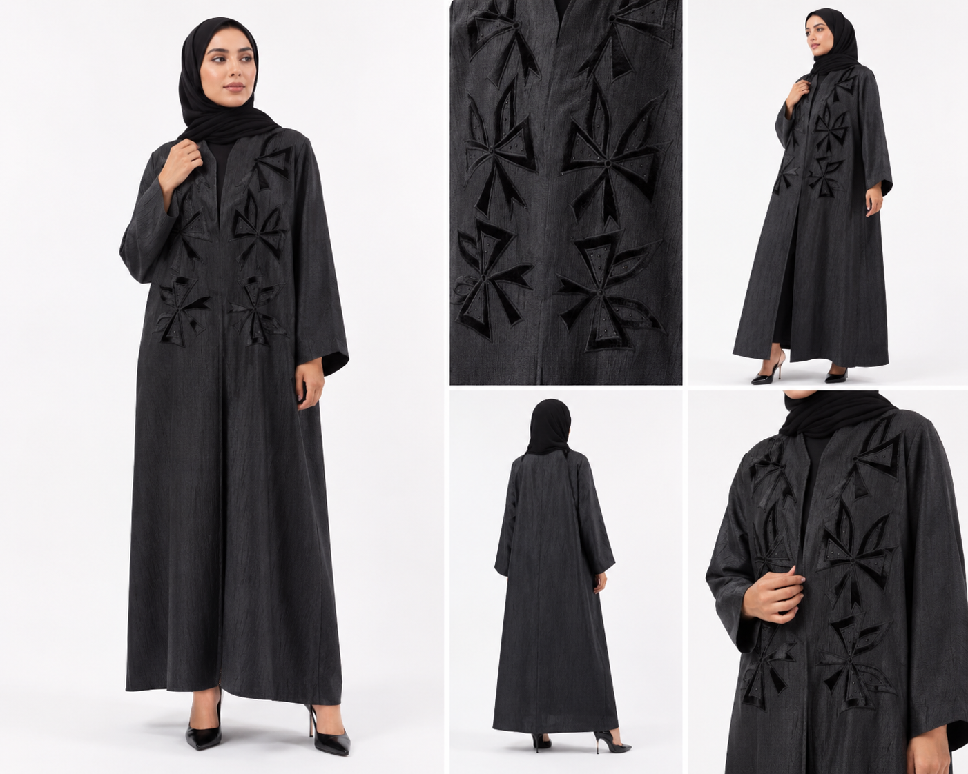 Nura 3D Floral Blazer Abaya