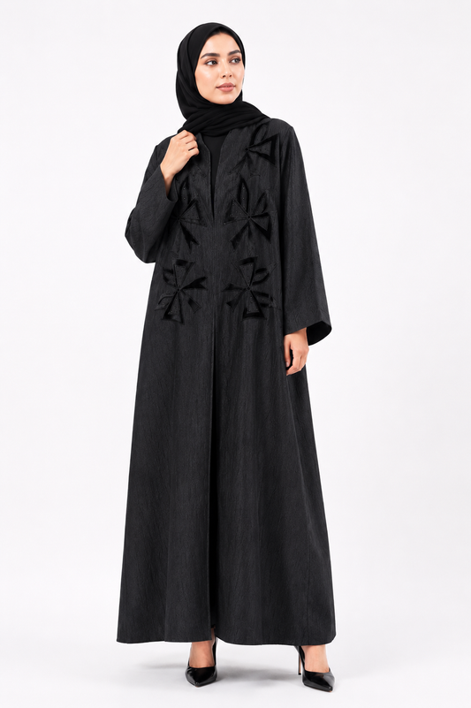 Nura 3D Floral Blazer Abaya