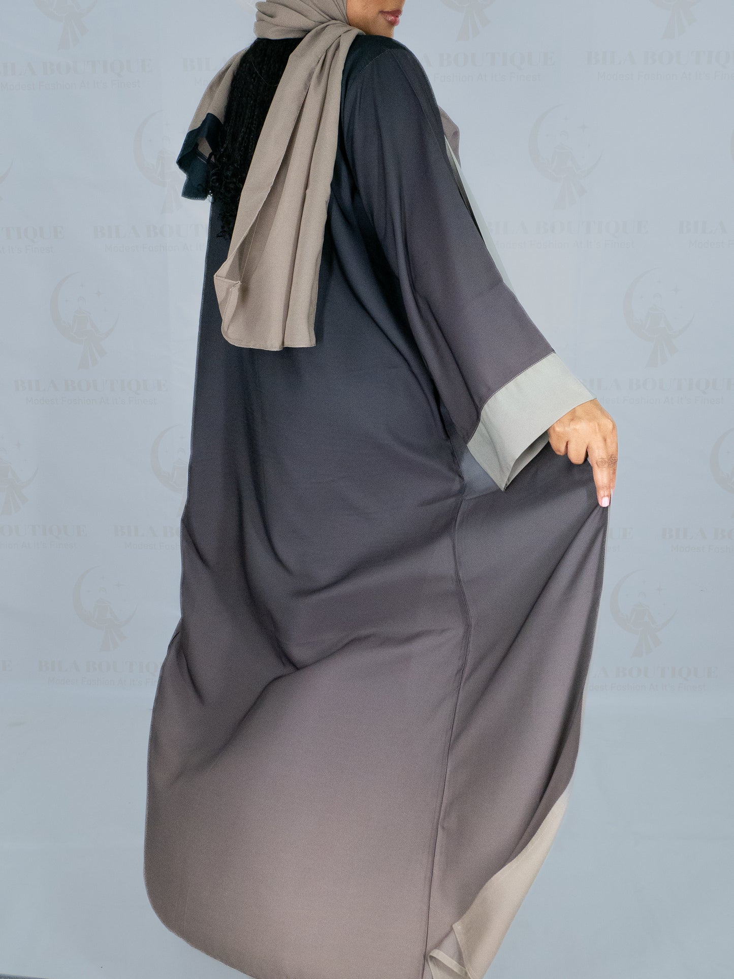 Ashy Green Gradient Abaya