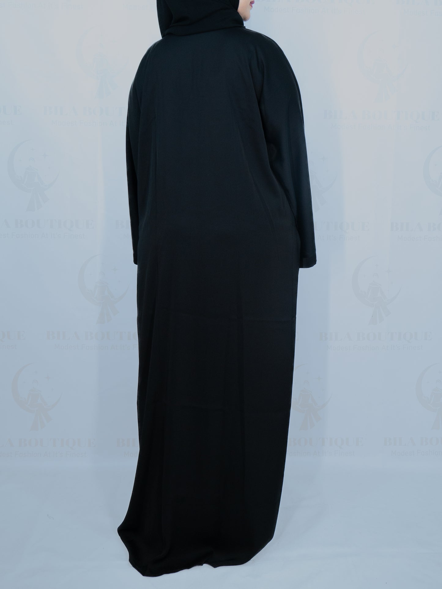 Black Plain Solid Abaya