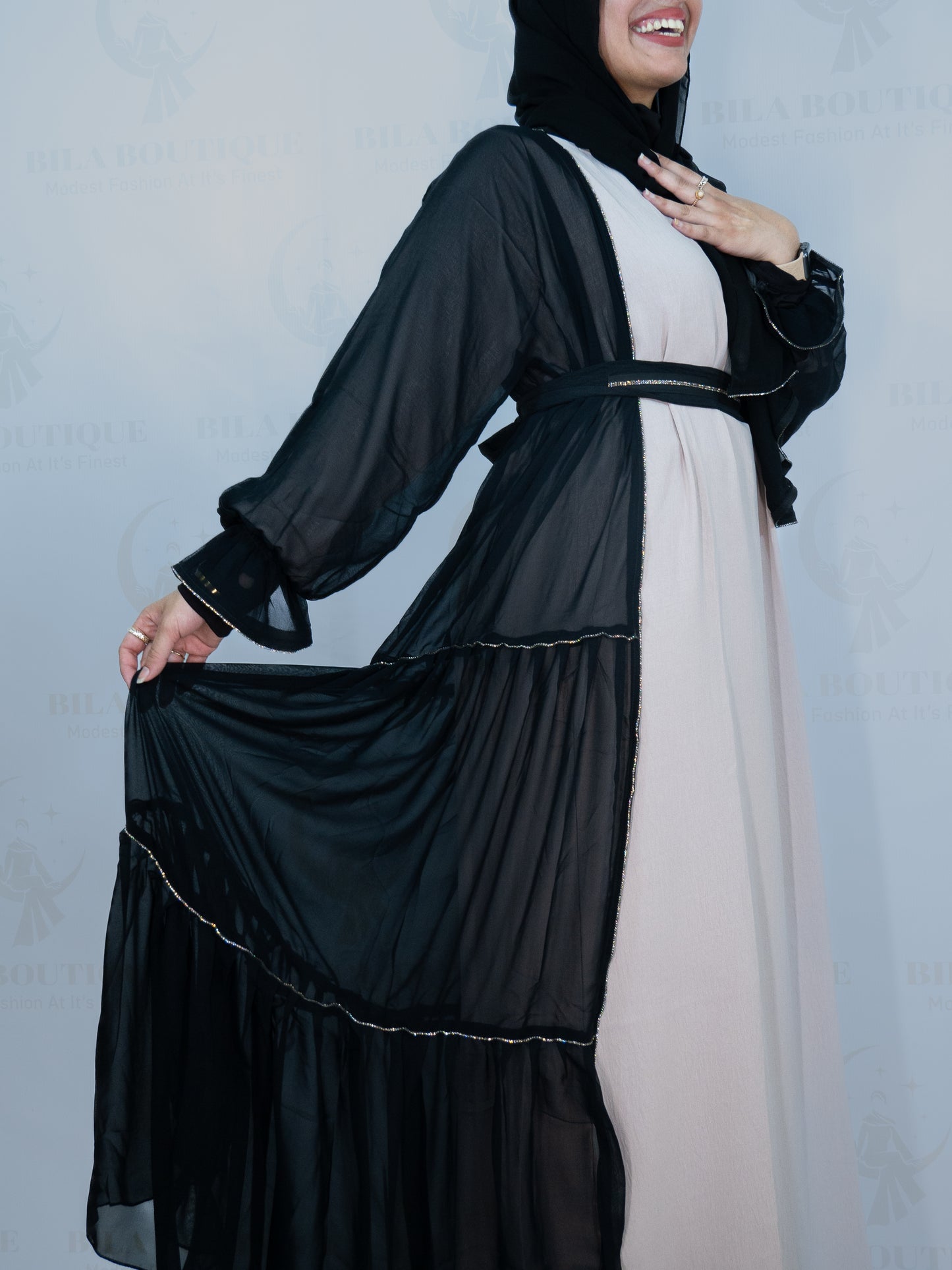 Black/Pastel Abaya