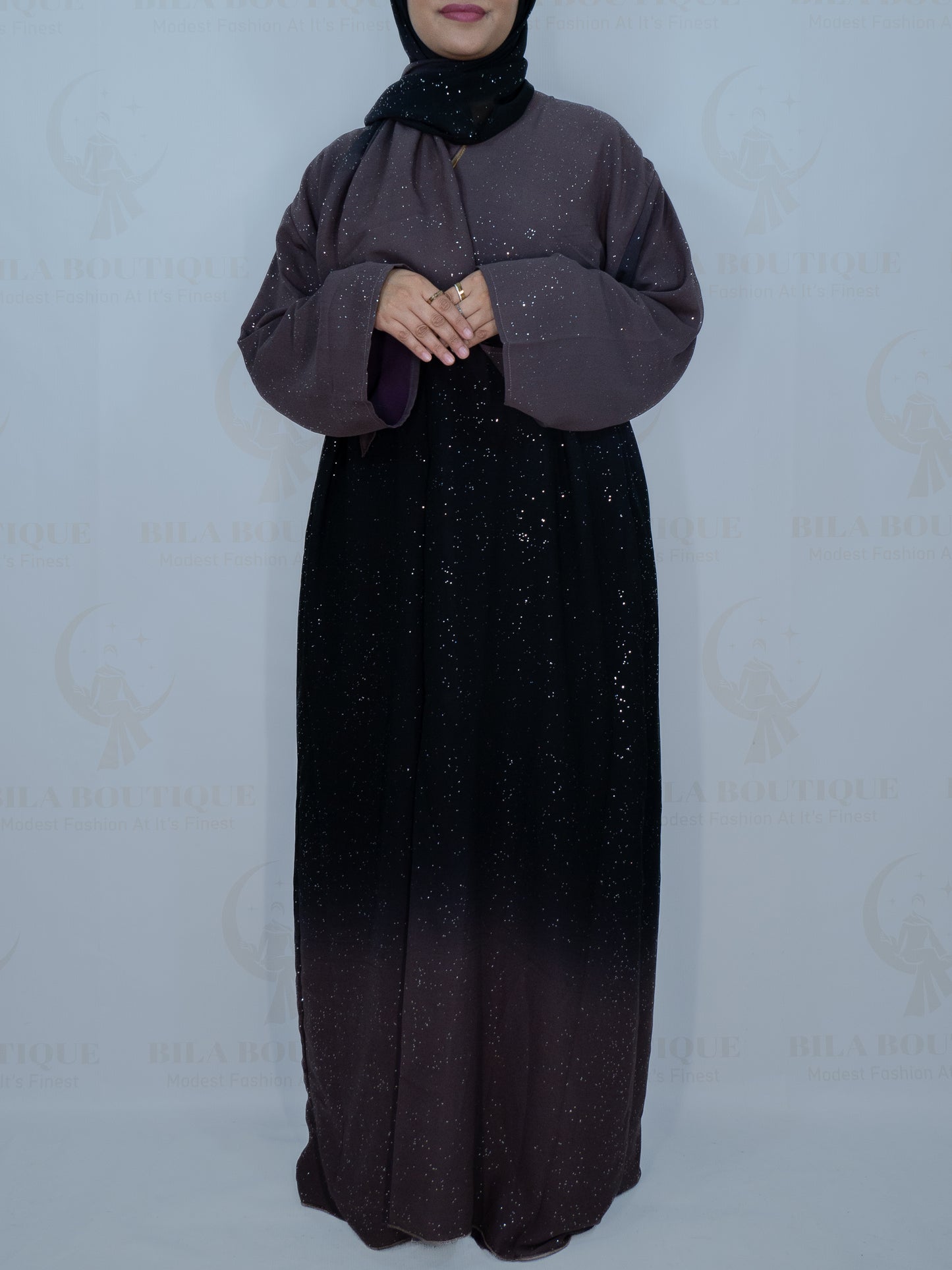 Purple Omber Glitter Abaya