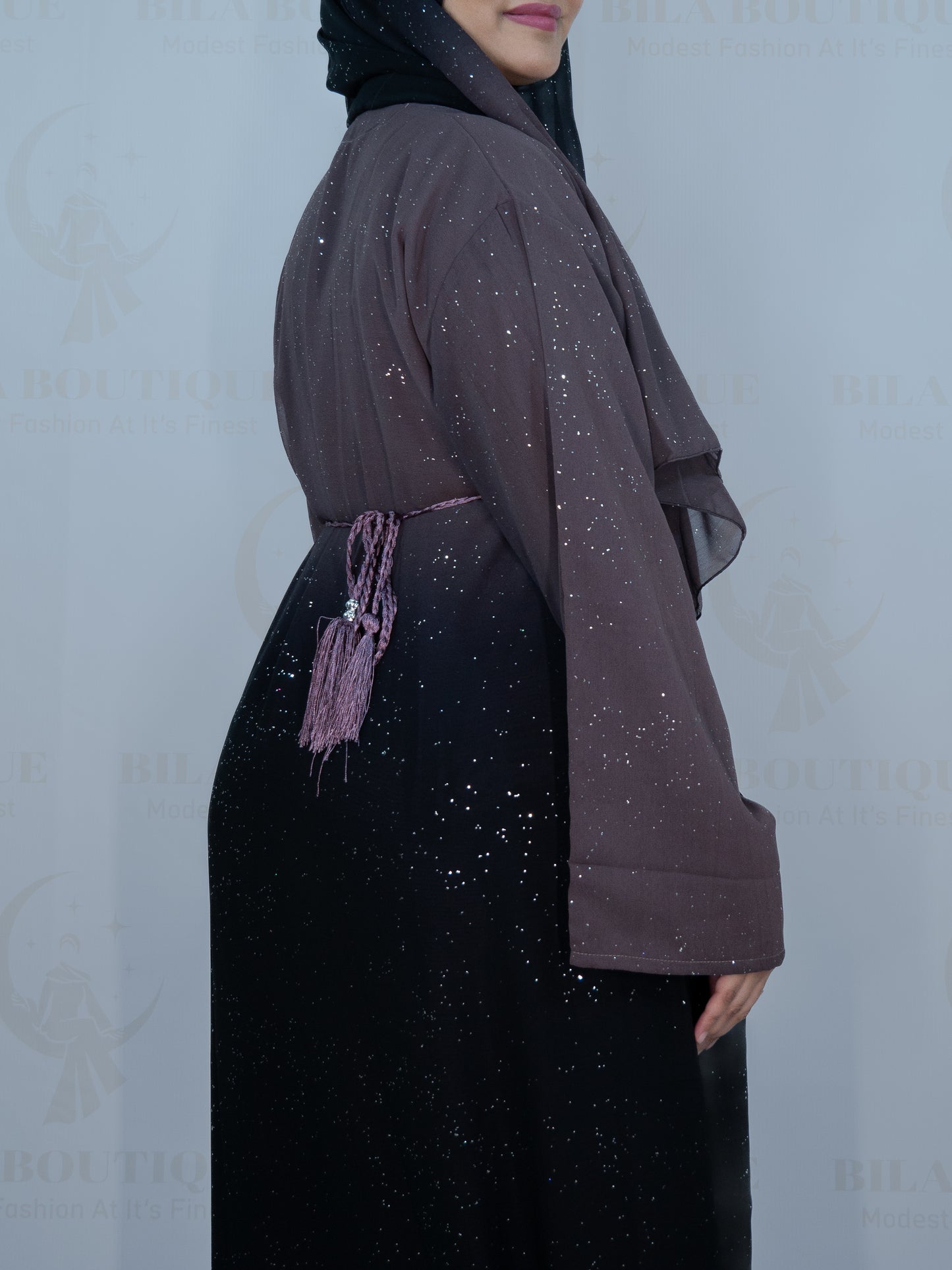 Purple Omber Glitter Abaya