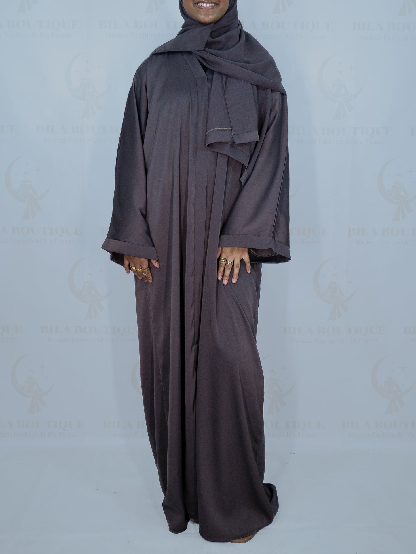 Purple Plain Solid Abaya