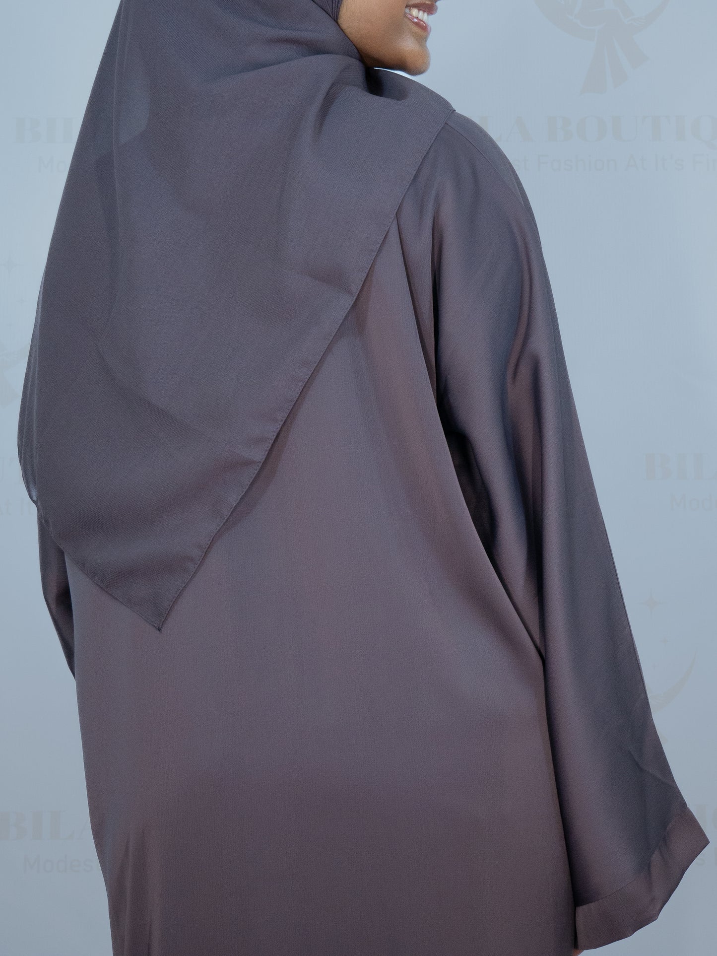 Purple Plain Solid Abaya